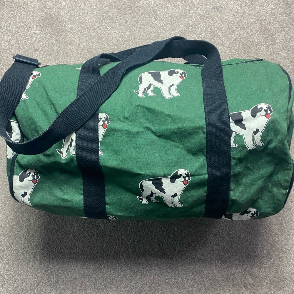 Big Dogs Clothing Duffle Bag Green and Saint Bernard Vintage